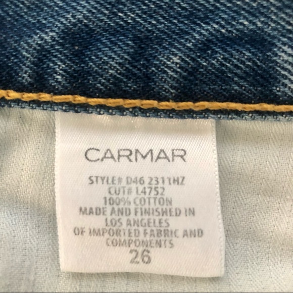 CARMAR Dallas Beatrice Zip Front Denim Mini Skirt 26 - Picture 3 of 7